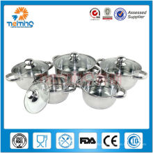 10pcs surgical stainless steel cooking pot sets